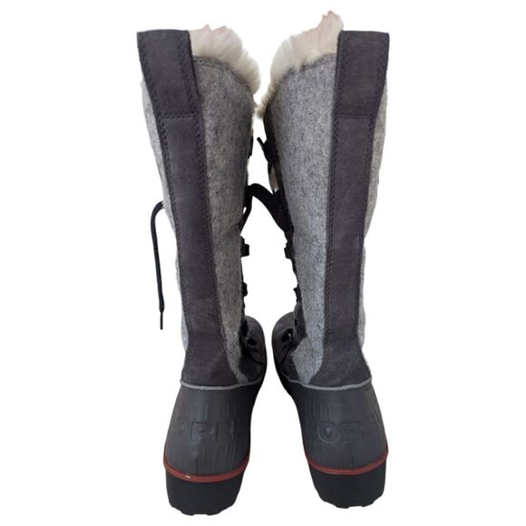 Sorel Tivoli High II NL2330-089 Shearling Snow Boot Grey Suede Faux Fur Lined 9 - Picture 4 of 7